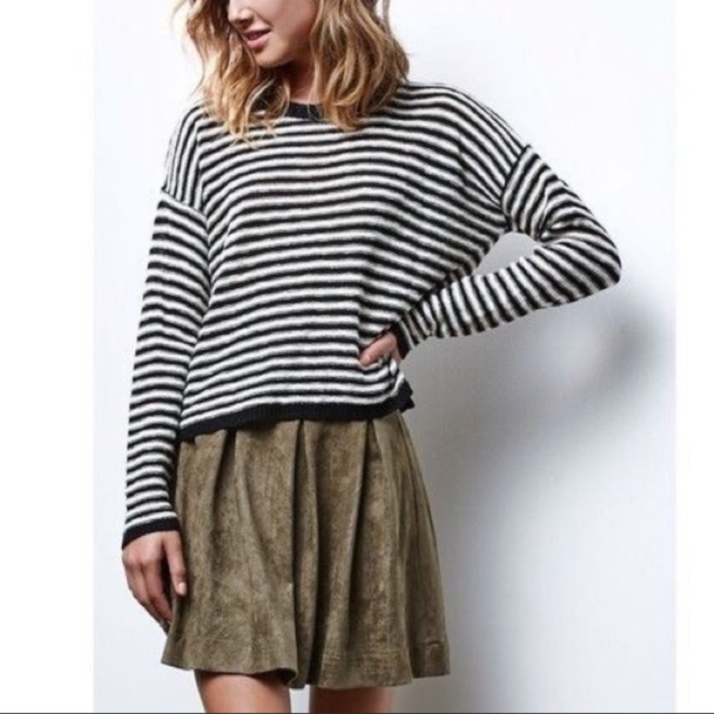 Honey Punch faux suede mini skirt